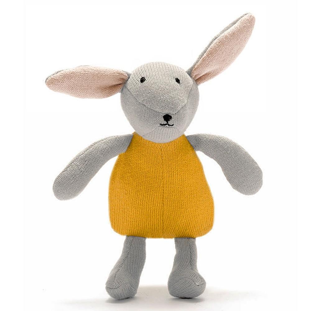 Best Years Knitted Organic Cotton Grey & Mustard Bunny