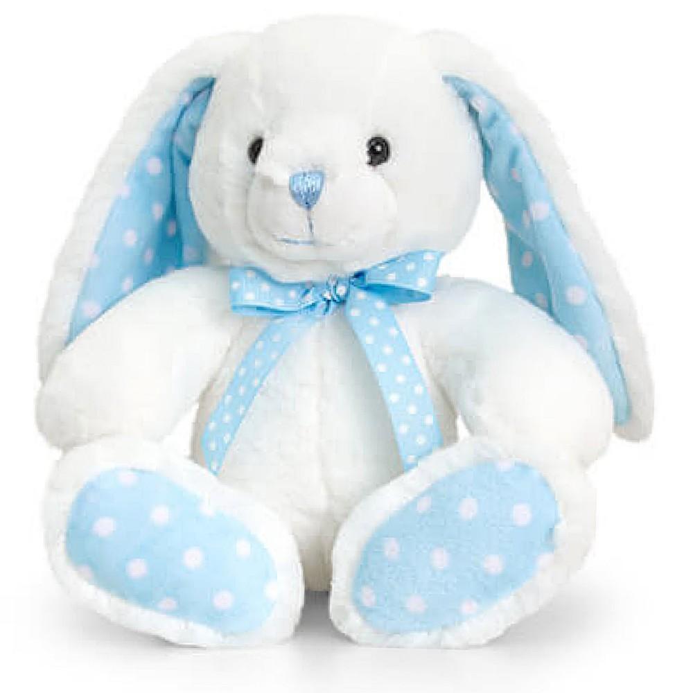 Keel Toys 25cm Spotty Rabbit White/Blue
