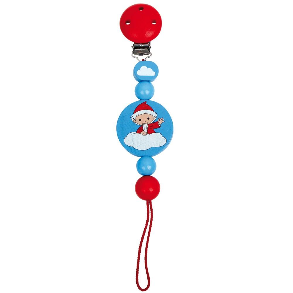 Legler Wooden Sandman Baby Soother Chain Red & Blue