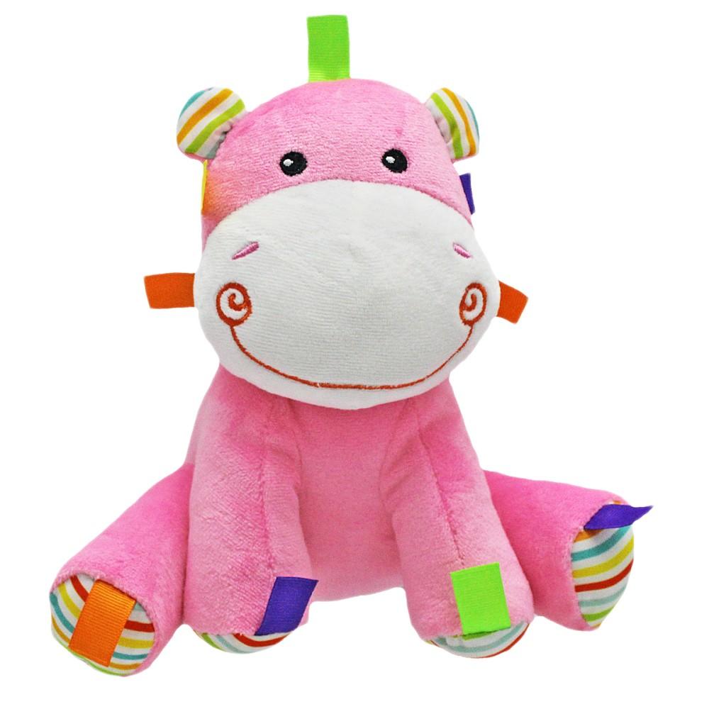 Snuggle Baby Plush Pink Hippo Baby Rattle