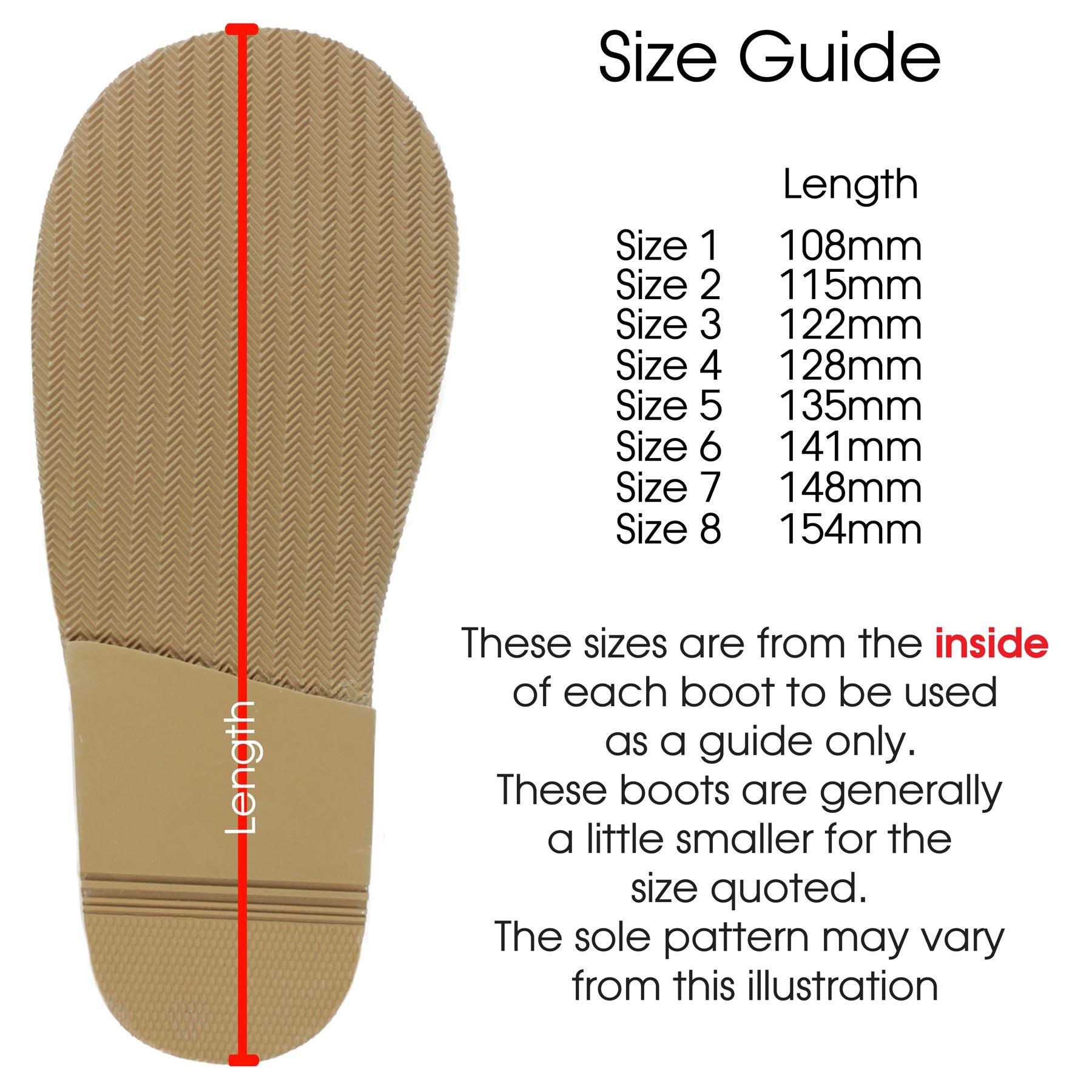 Sevva Infant Boots Size Guide