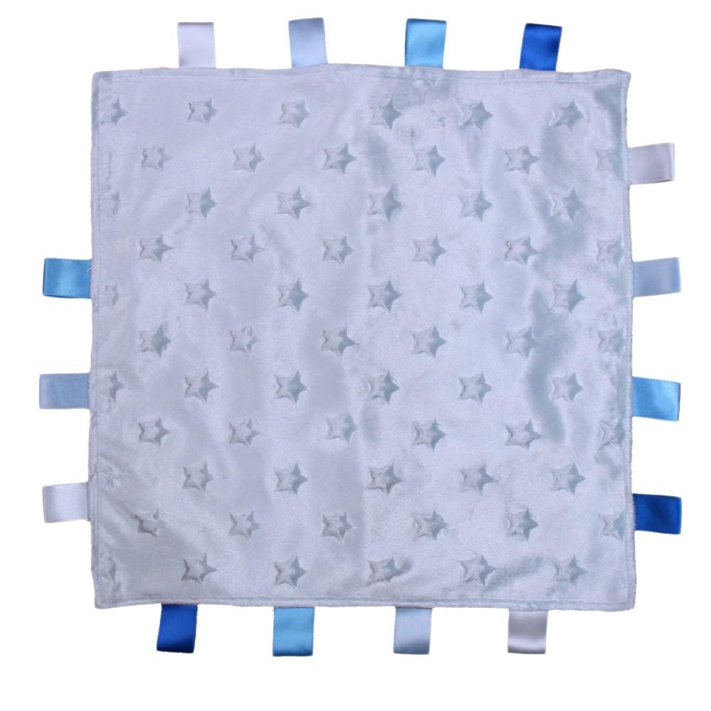 Soft Touch Blue Plush Stars Comforter with Tags