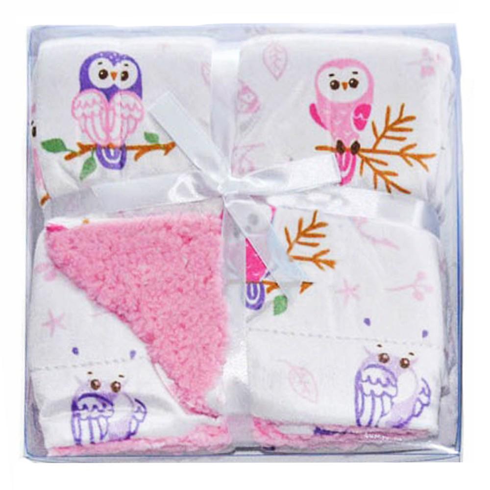 Soft Touch Boxed Reversible Velour & Sherpa Owl Wrap