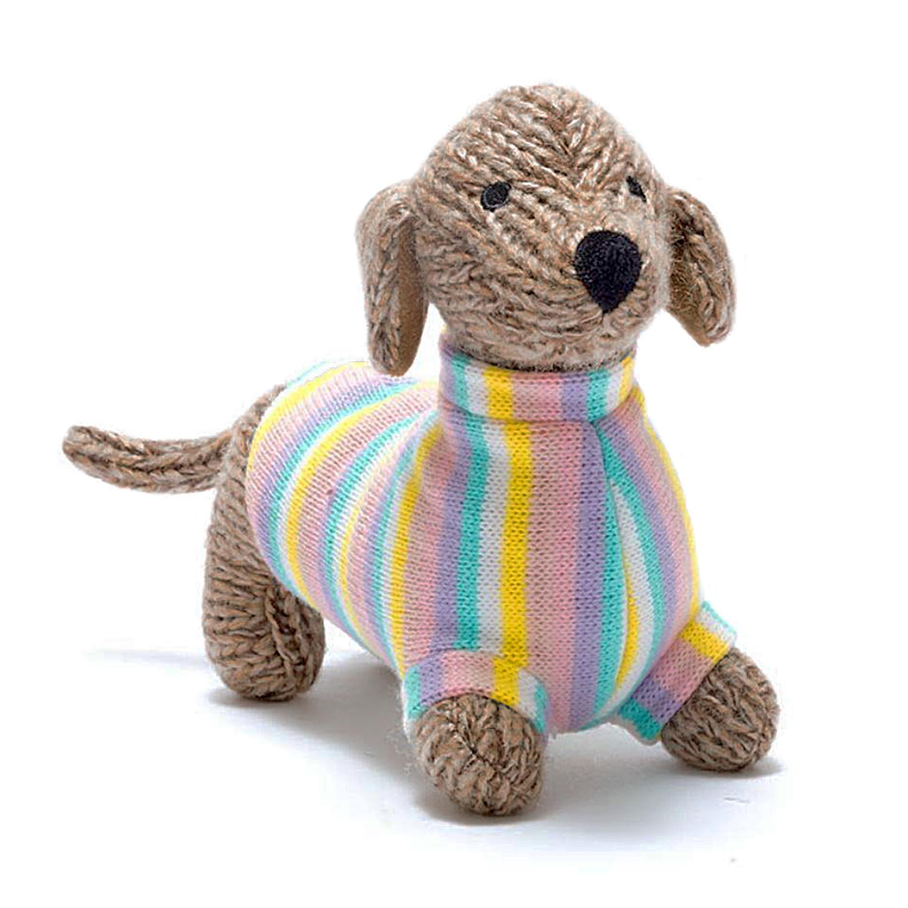 Best Years Knitted Large Sausage Dog in Pastel Jumper