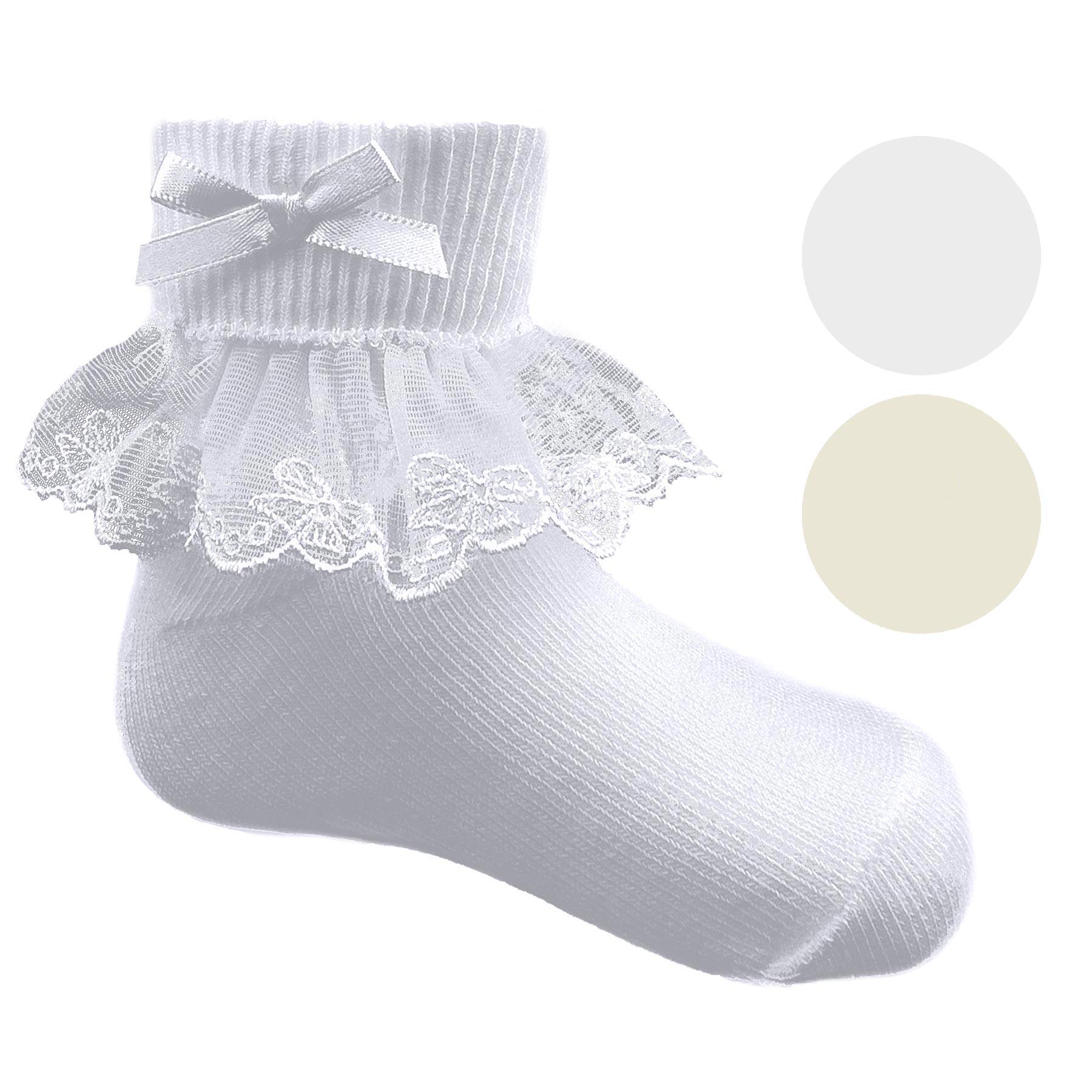 Pex Kids Lace & Bow Ankle Socks Colours
