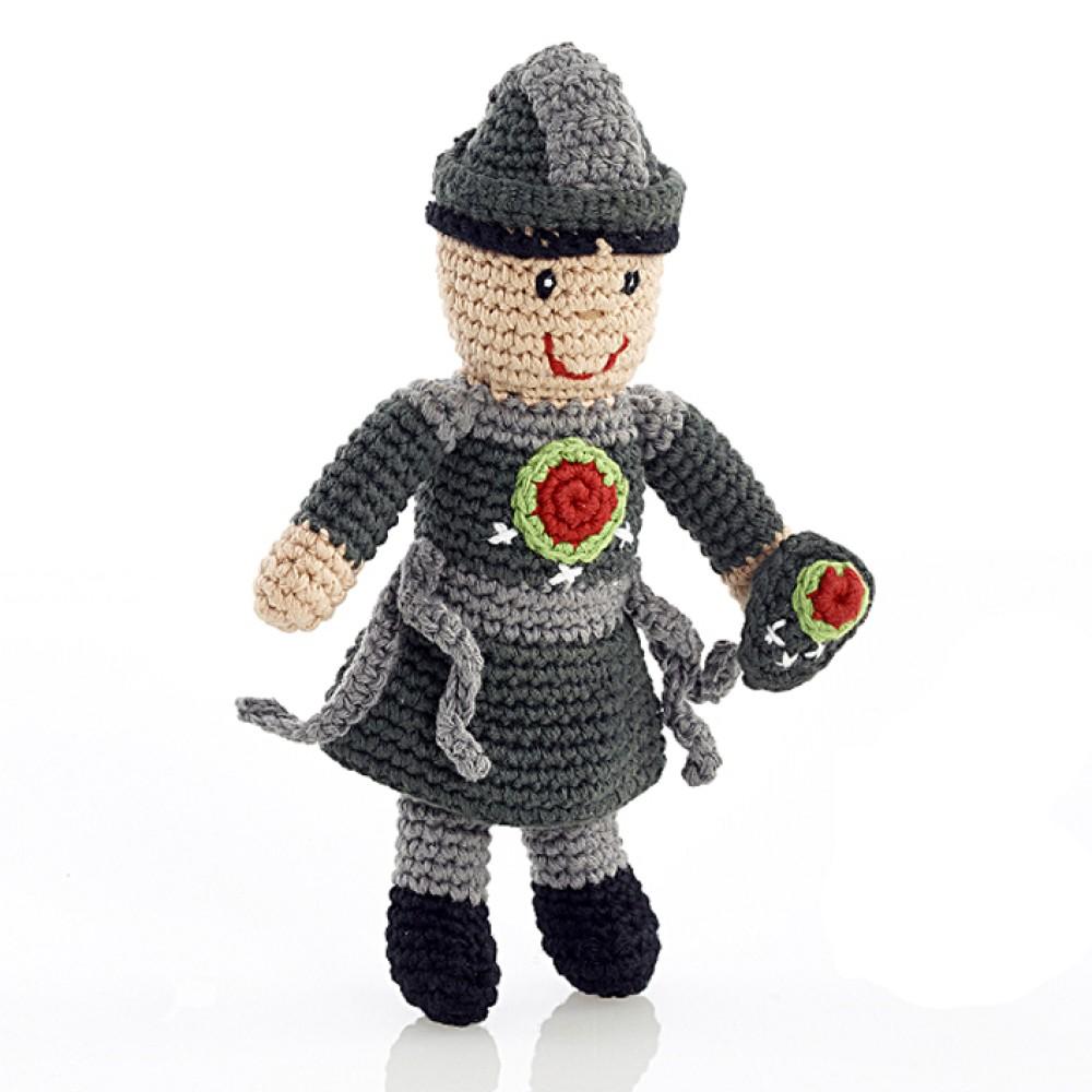 Pebble Fair Trade Crochet Medieval Knight Rattle