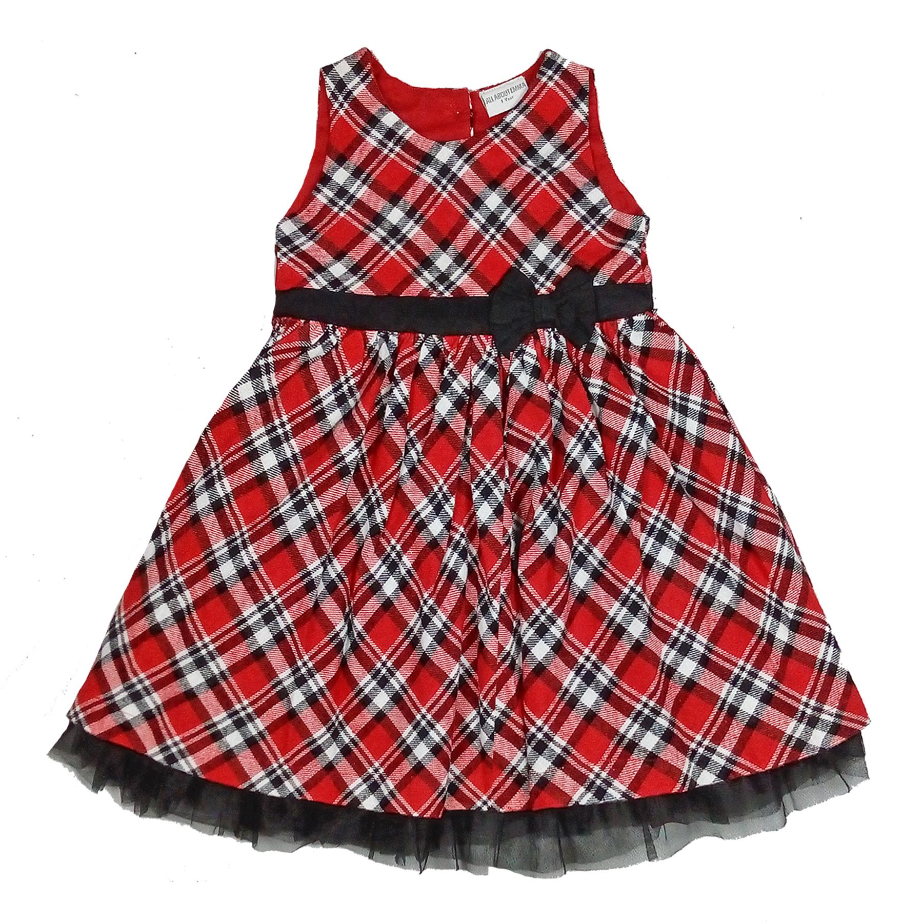 All About Emma Red Check Pinafore Dress