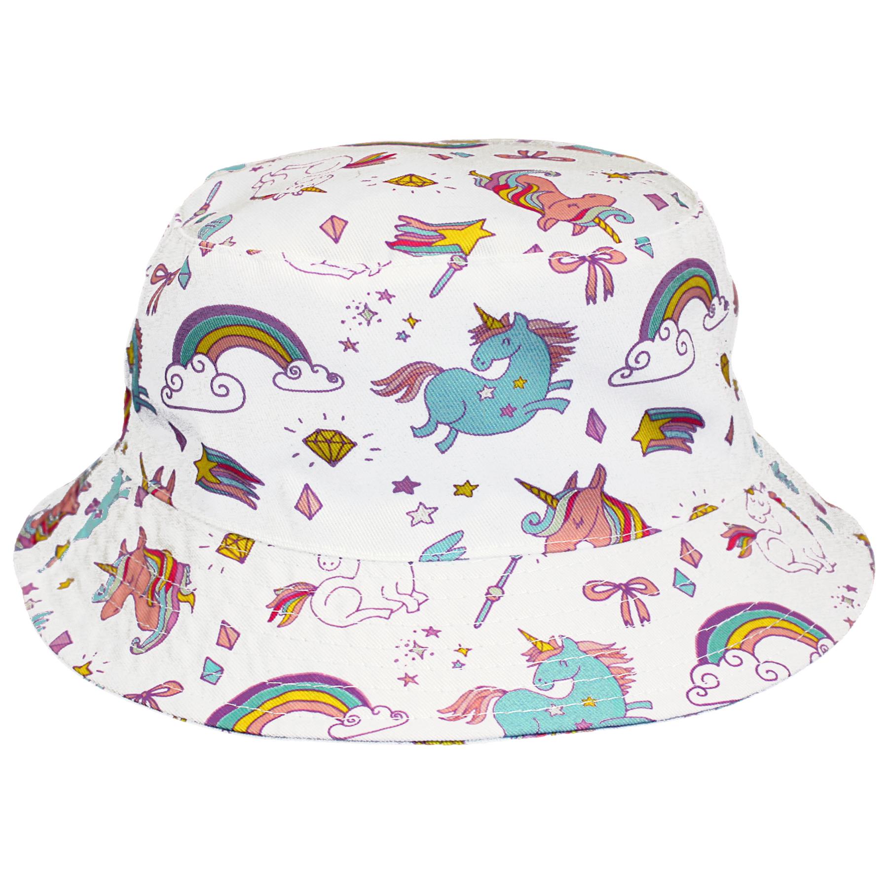 Bartleby Kids Cotton White Unicorn & Rainbow Print Hat