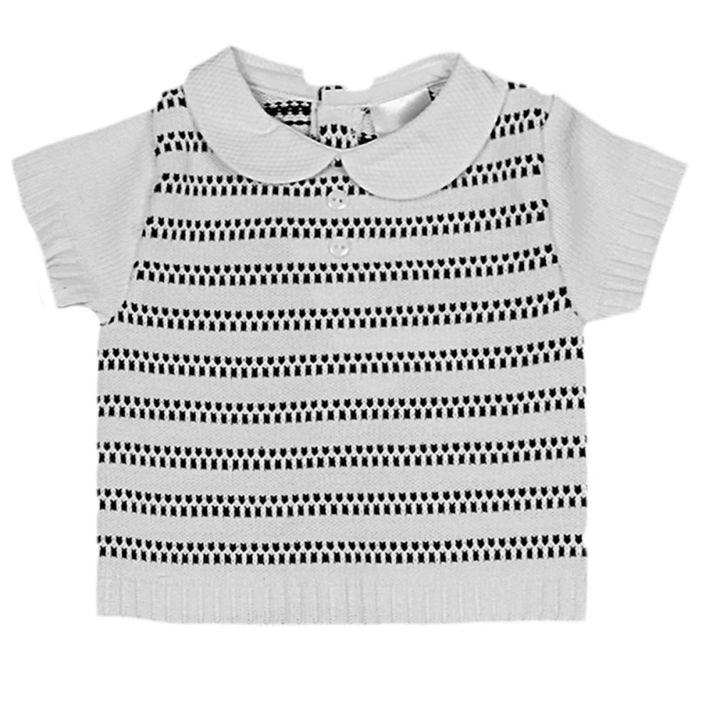 Pex Kids Miguel White & Navy Knitted Top