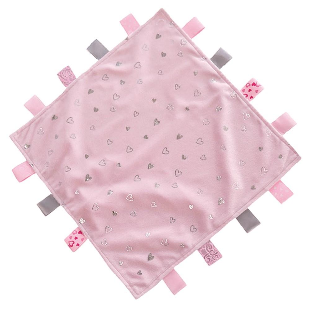 Soft Touch Foil Print Velour Tagged Comforter in Pink