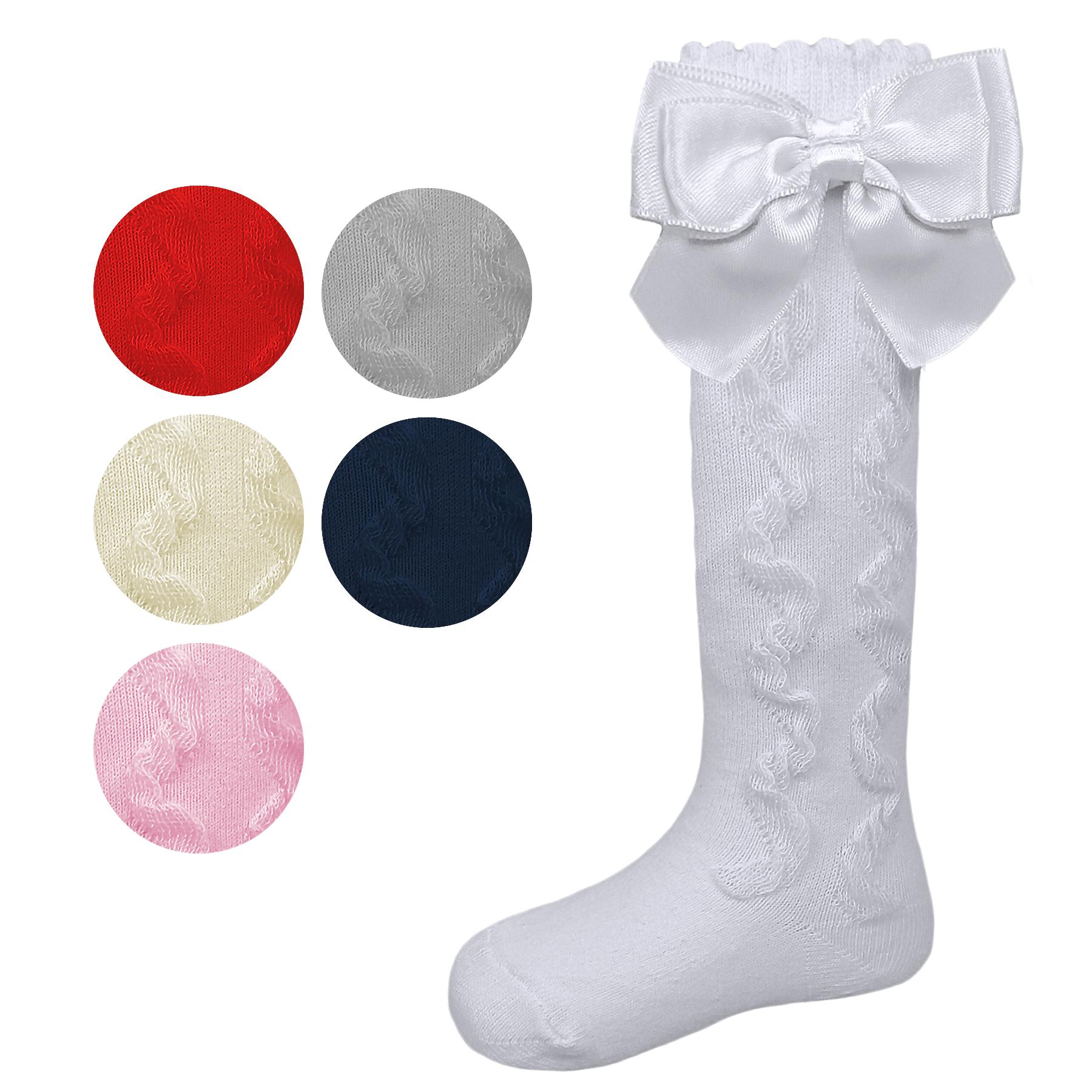 Pex Kids Grazia Knee High Side Bow Ruffle Socks Colour Chart