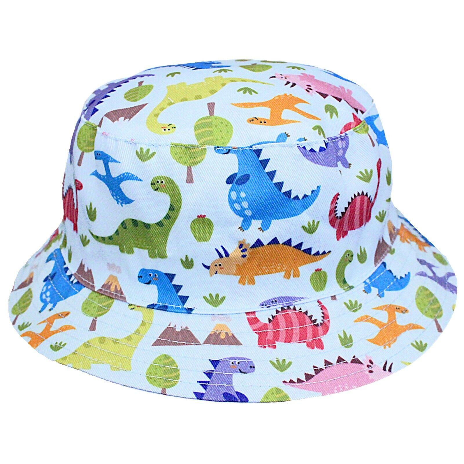 Bartleby Kids Blue Cotton Dinosaur Print Hat