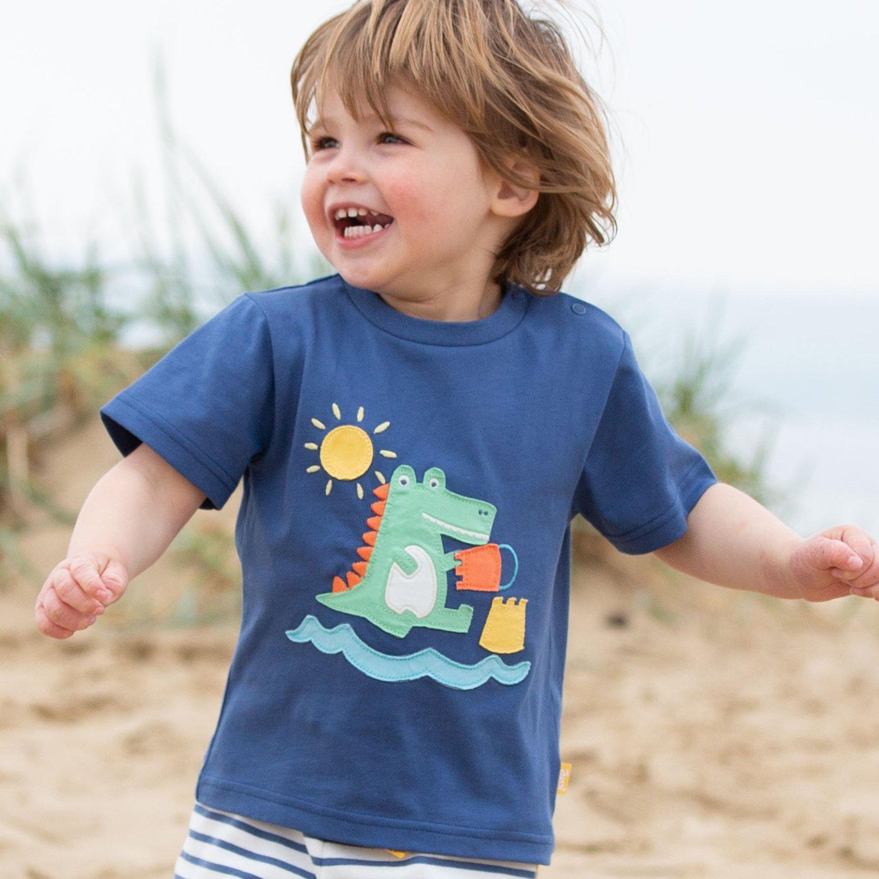 Boy wearing Kite Clothing Croc Castle T-Shirt