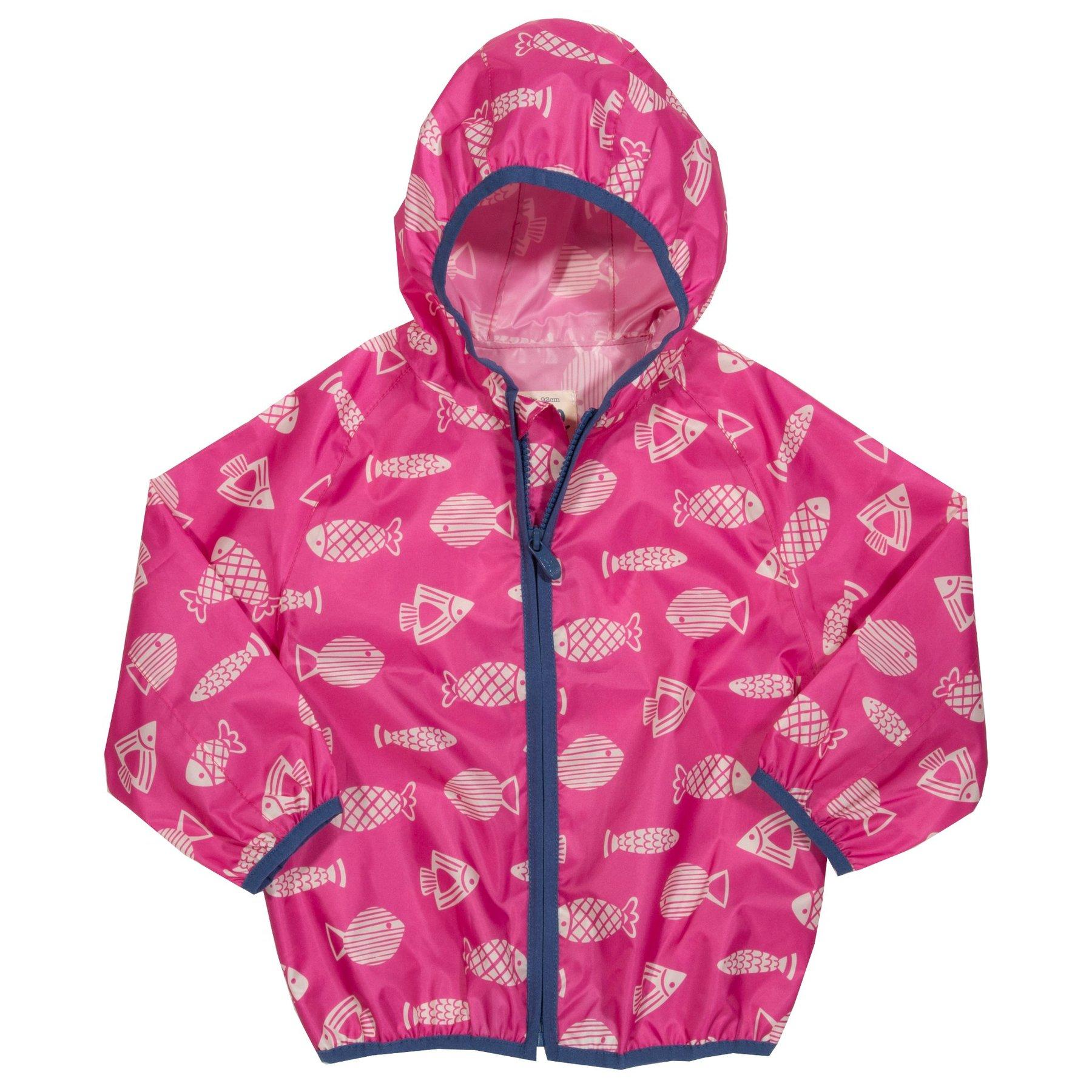 Kite Clothing Girls Puddlepack Jacket Fish front