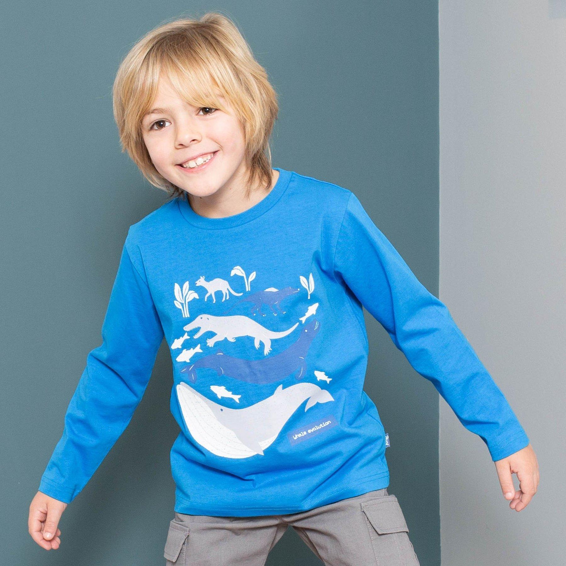Boy wearing Kite Clothing Whale Evolution T-Shirt