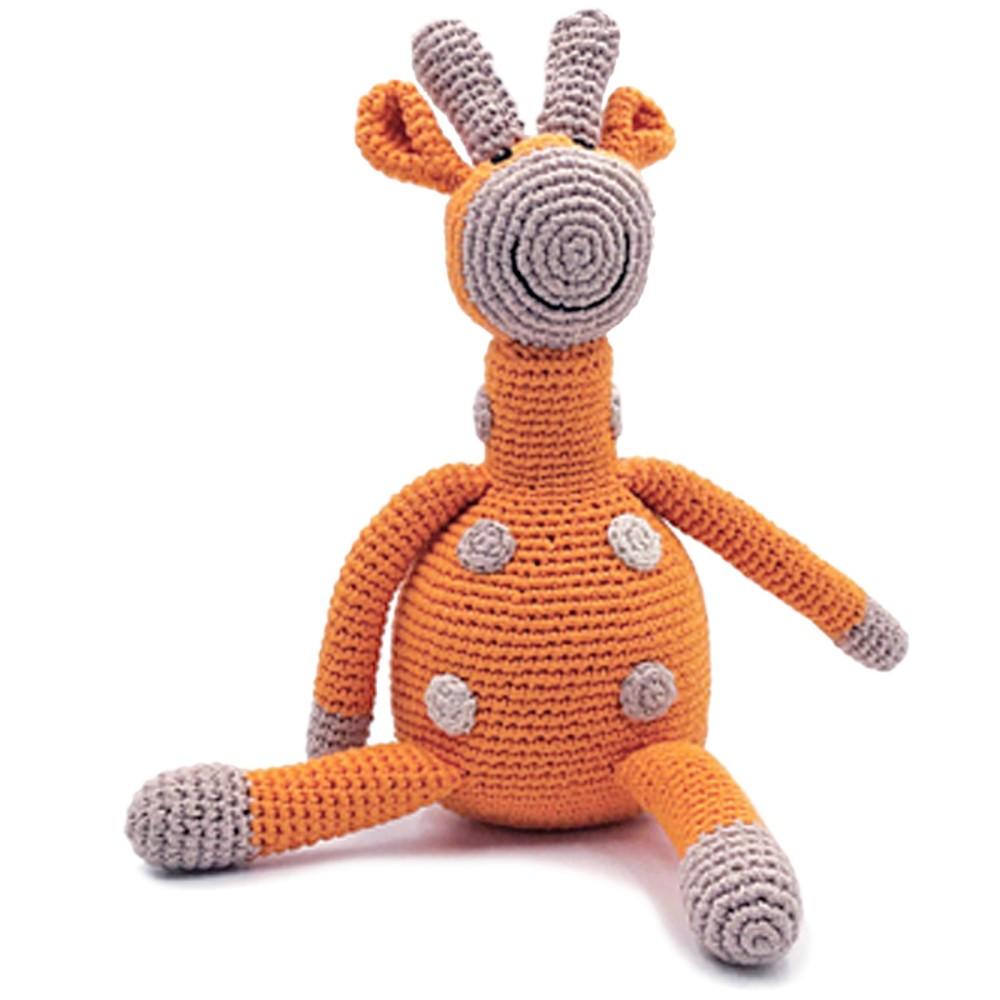 Pebble Fair Trade Crochet Orange Giraffe