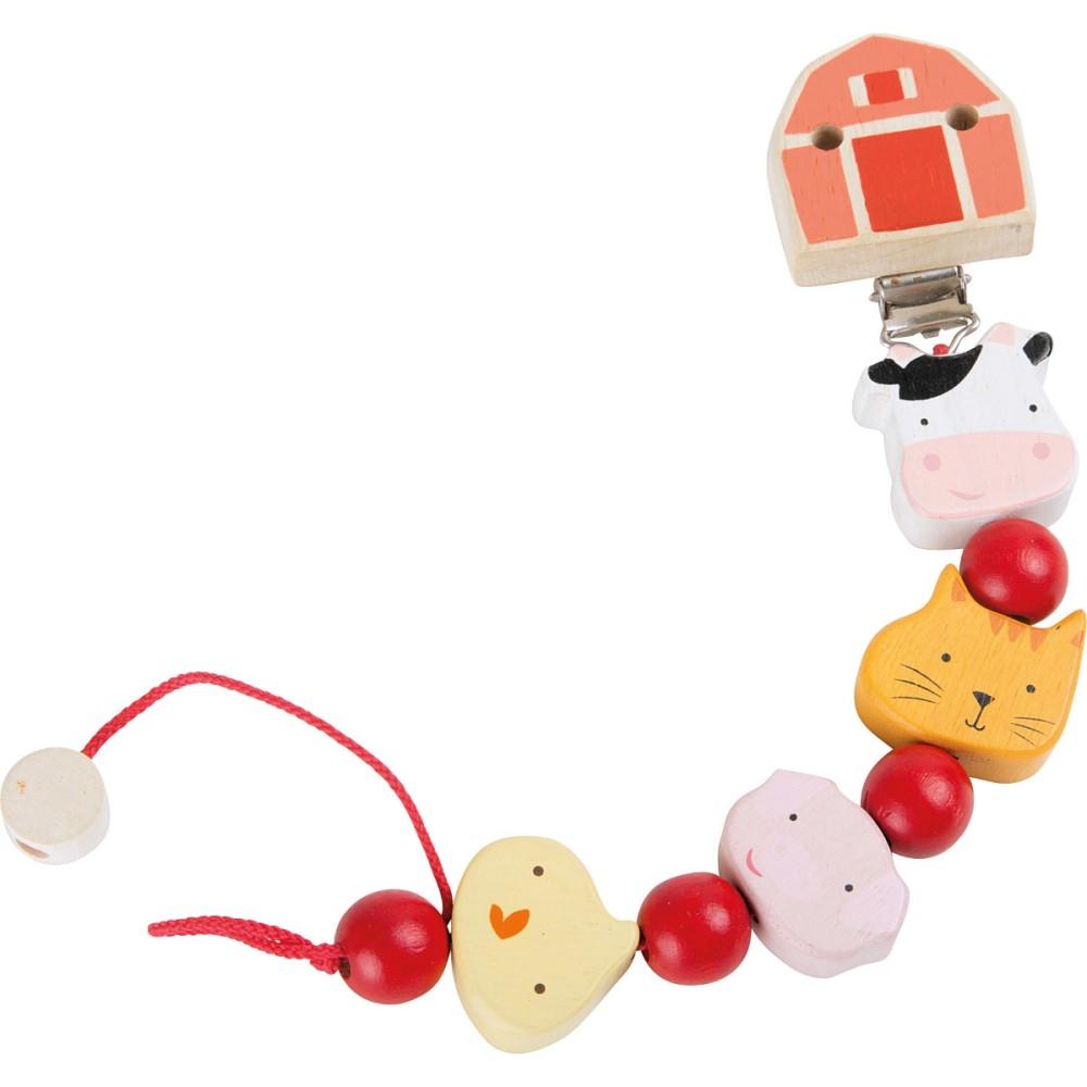 Legler Wooden Baby Soother Chain Farm