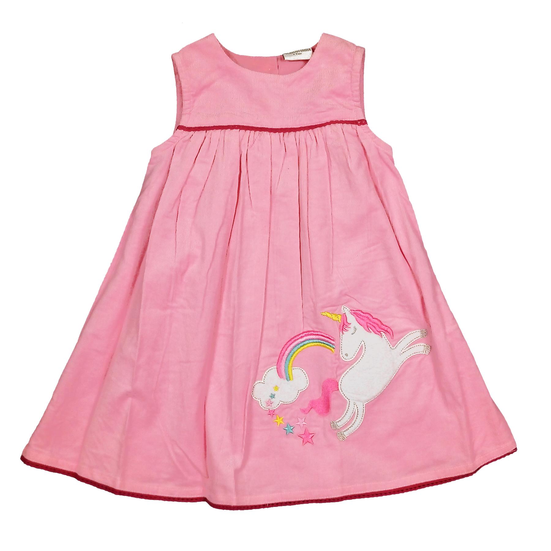 All About Emma Unicorn Pinafore Micro Cord Dress