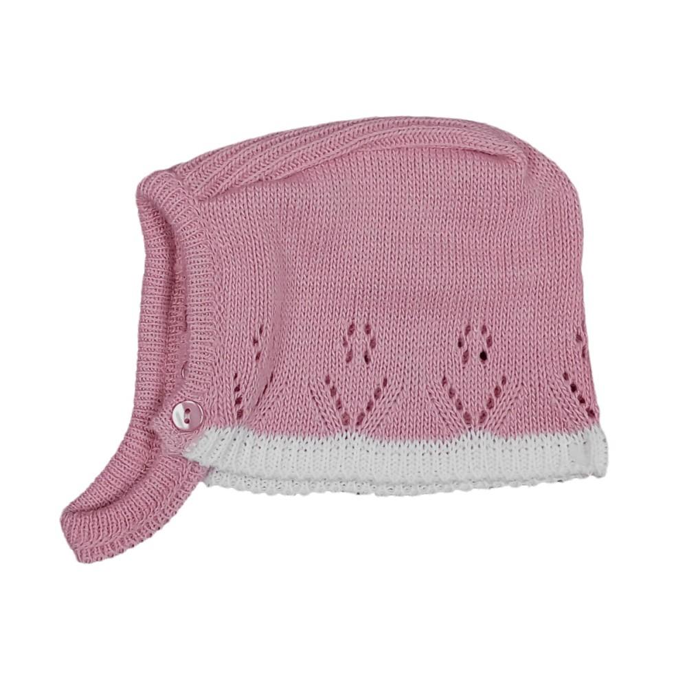 Nursery Time Dusky Pink Knitted Bonnet