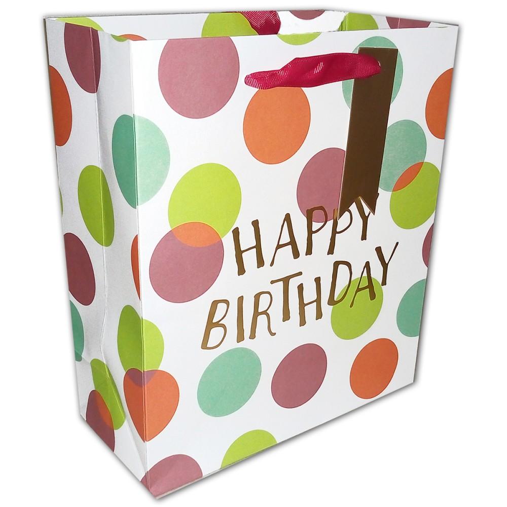 Eurowrap Spots Happy Birthday Gift Bag