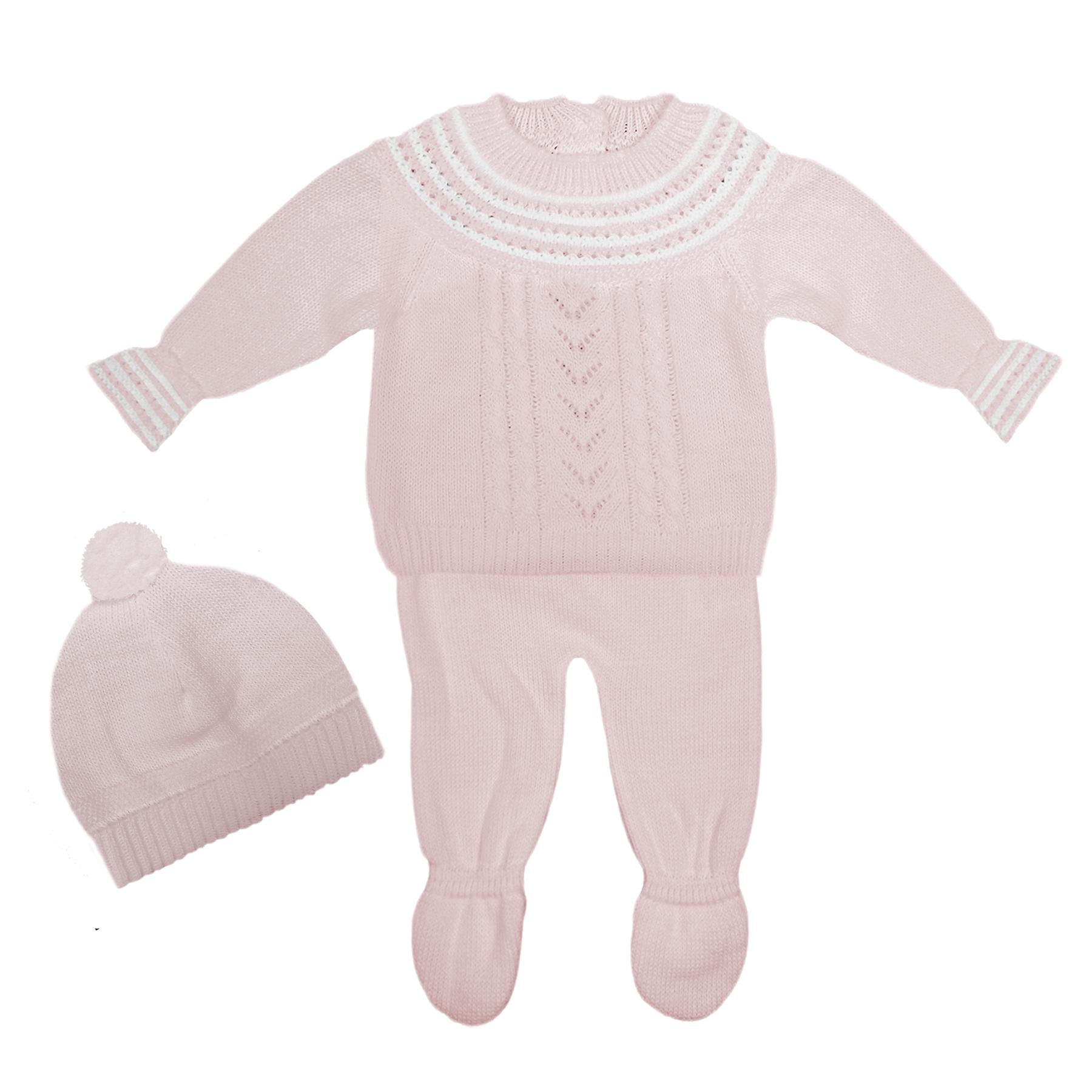 My Little Chick Pink Knitted 2 Piece Set with Pom Hat