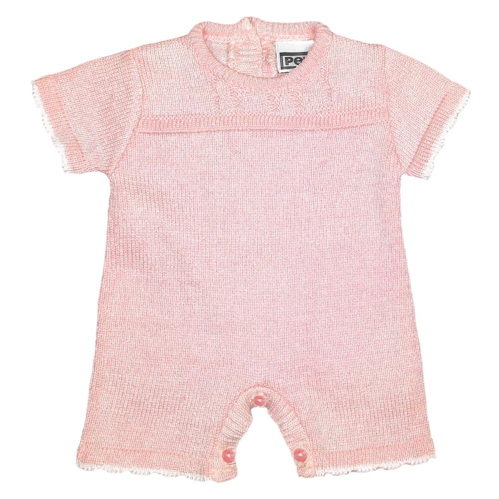 Pex Kids Olivia Knitted Pink Cotton Romper