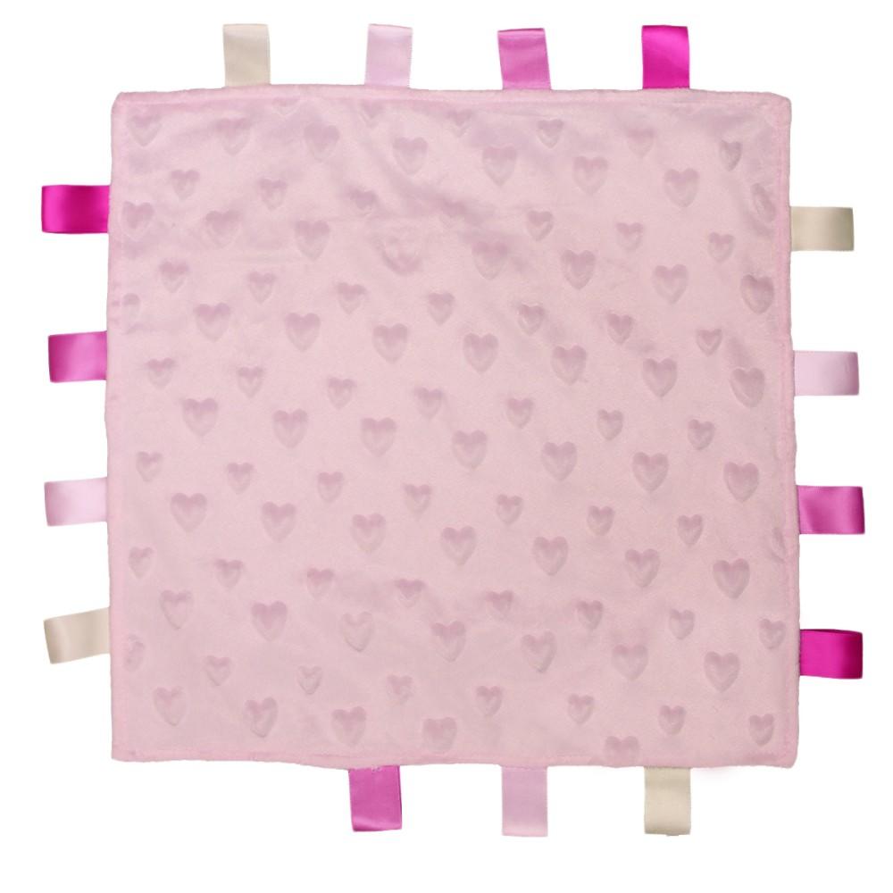 Soft Touch Pink Plush Hearts Comforter with Tags