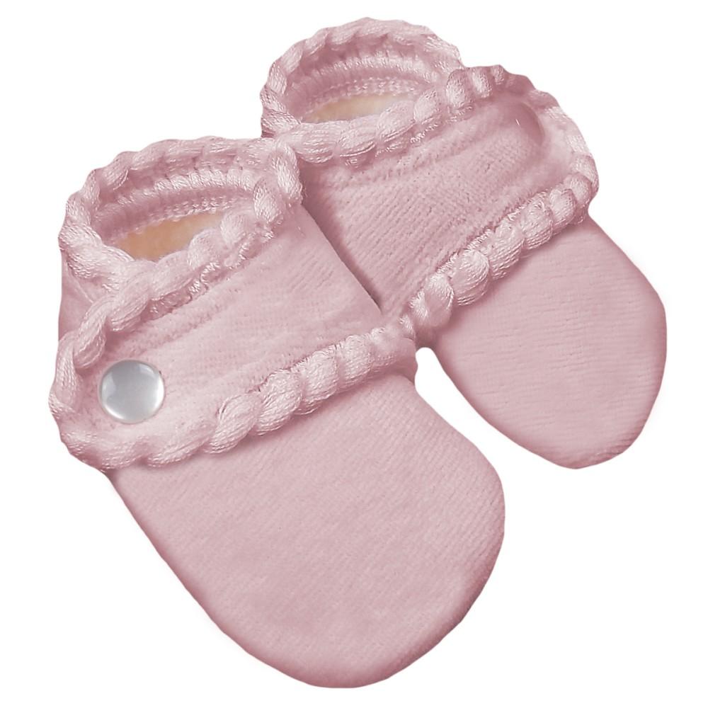 Soft Touch Velour Booties in Pink