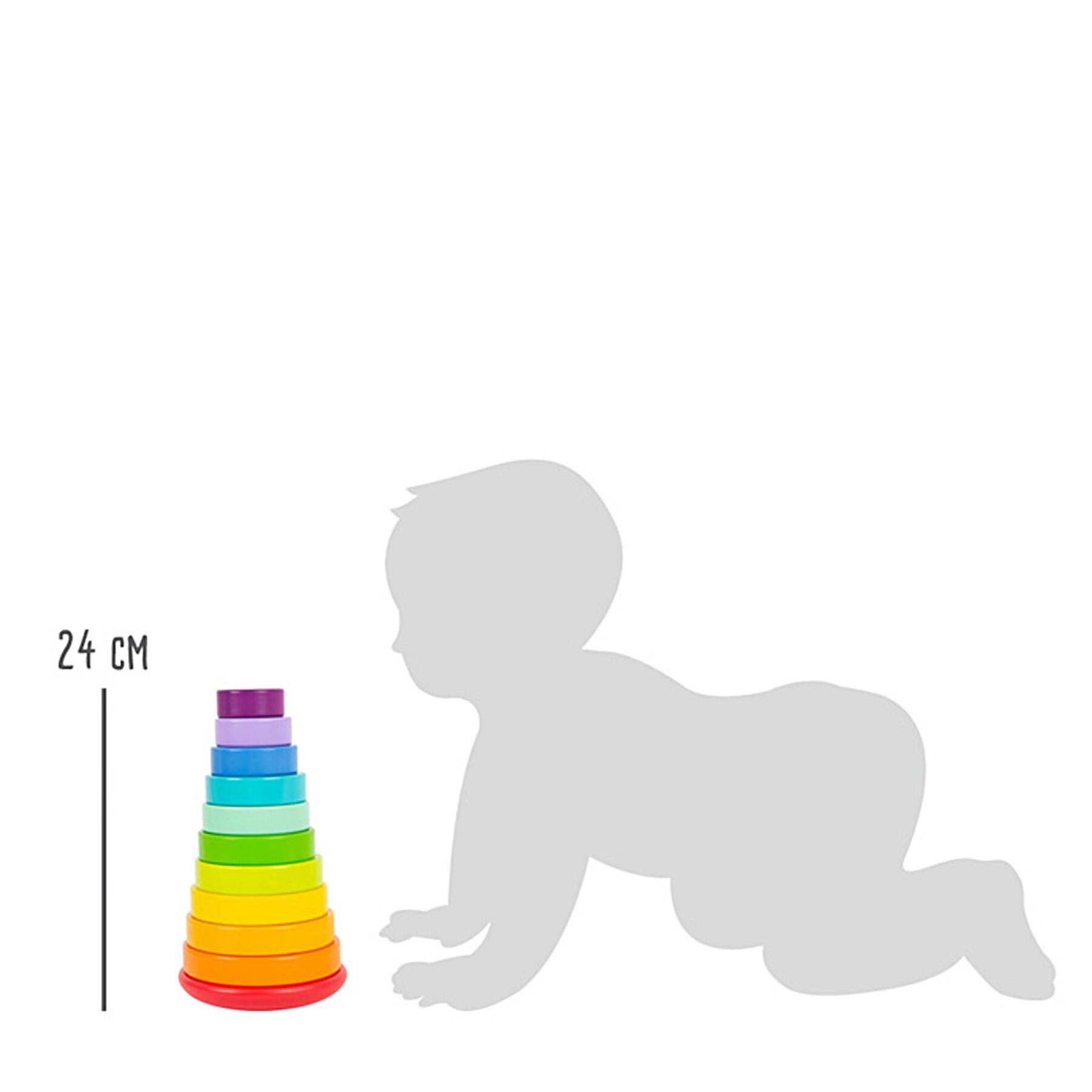 Legler Wooden Shape Fitting Stacking Rainbow Tower Size