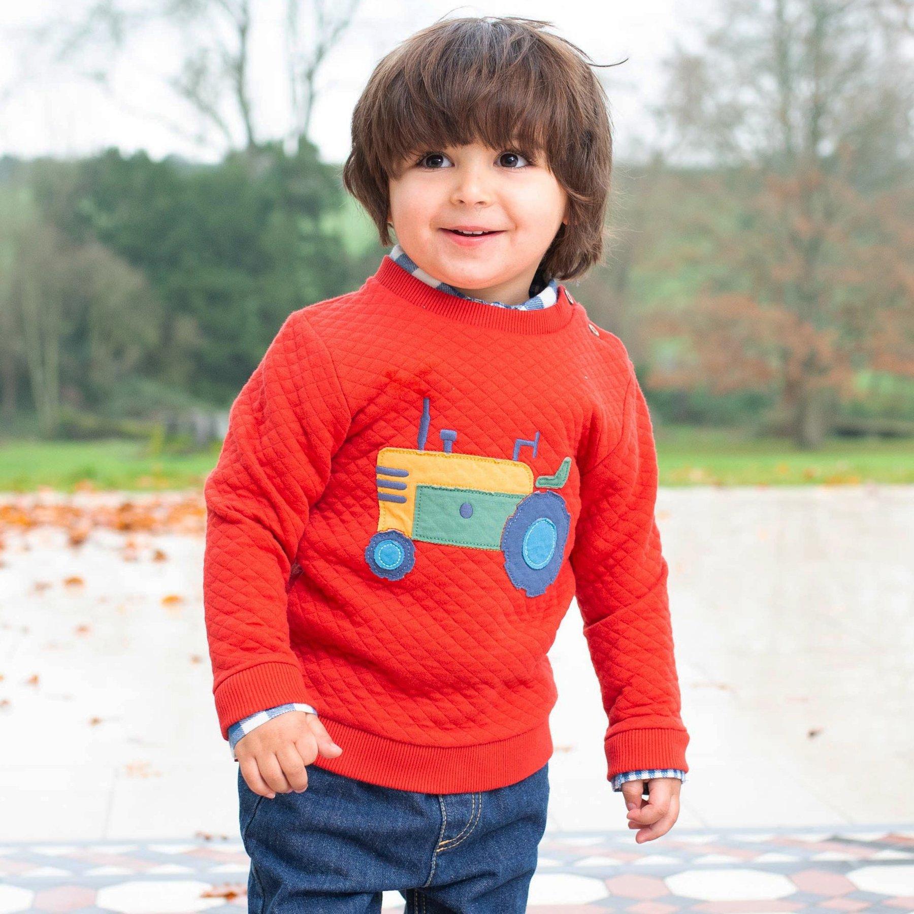 Boy wearing Kite Clothing Tractor Sweatshirt