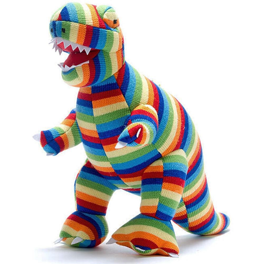 Best Years Large Knitted Bold Multi Stripe T-Rex