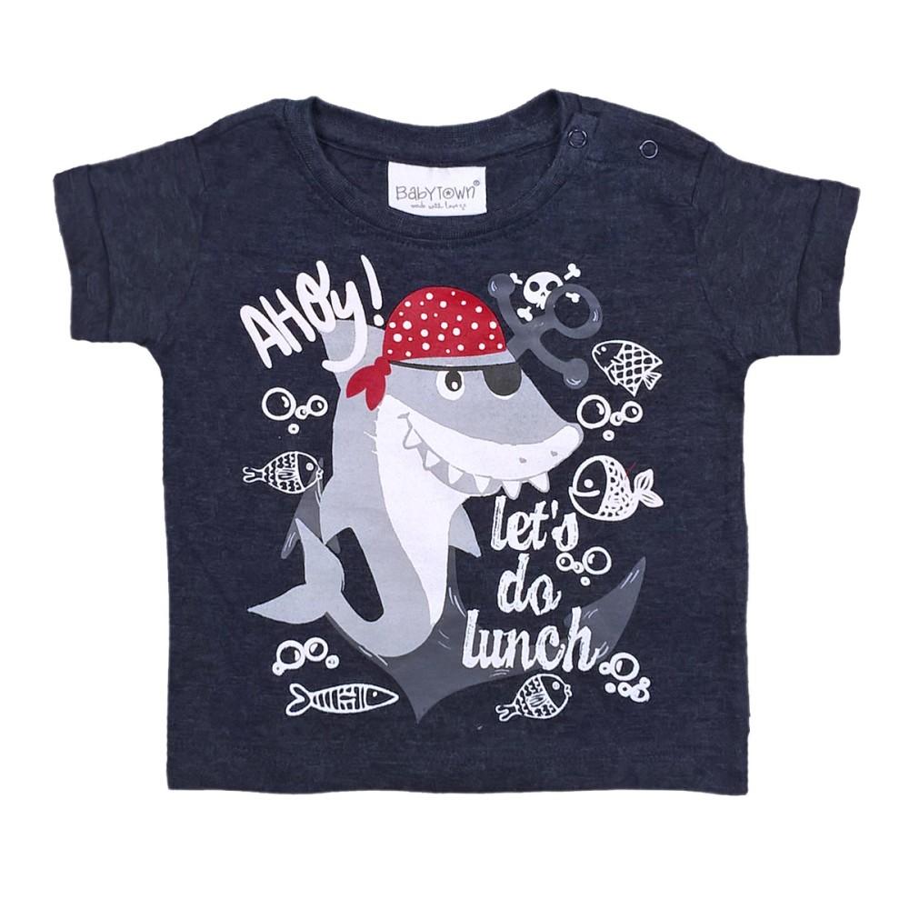 Babytown Pirate Shark Navy T-Shirt