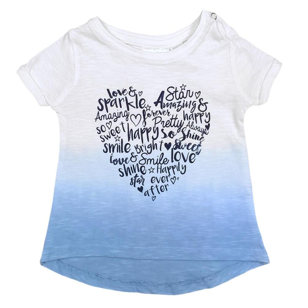 Babytown Love Print Blue Dip Dyed T-Shirt