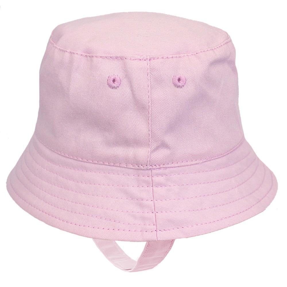 Pesci Kids Pink Cotton Bucket Hat with Chin Strap