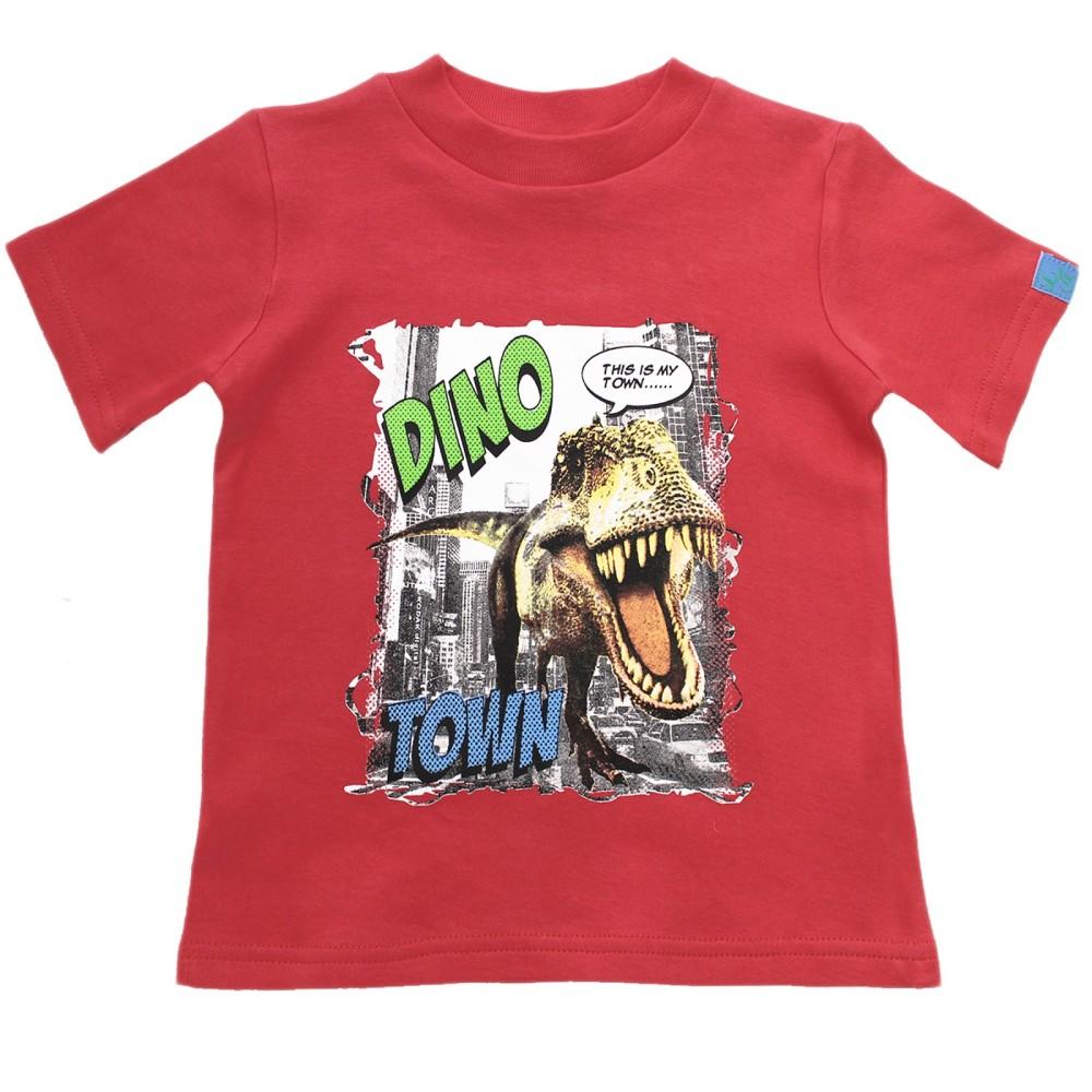 Little Gent Dino Town Red T-Shirt