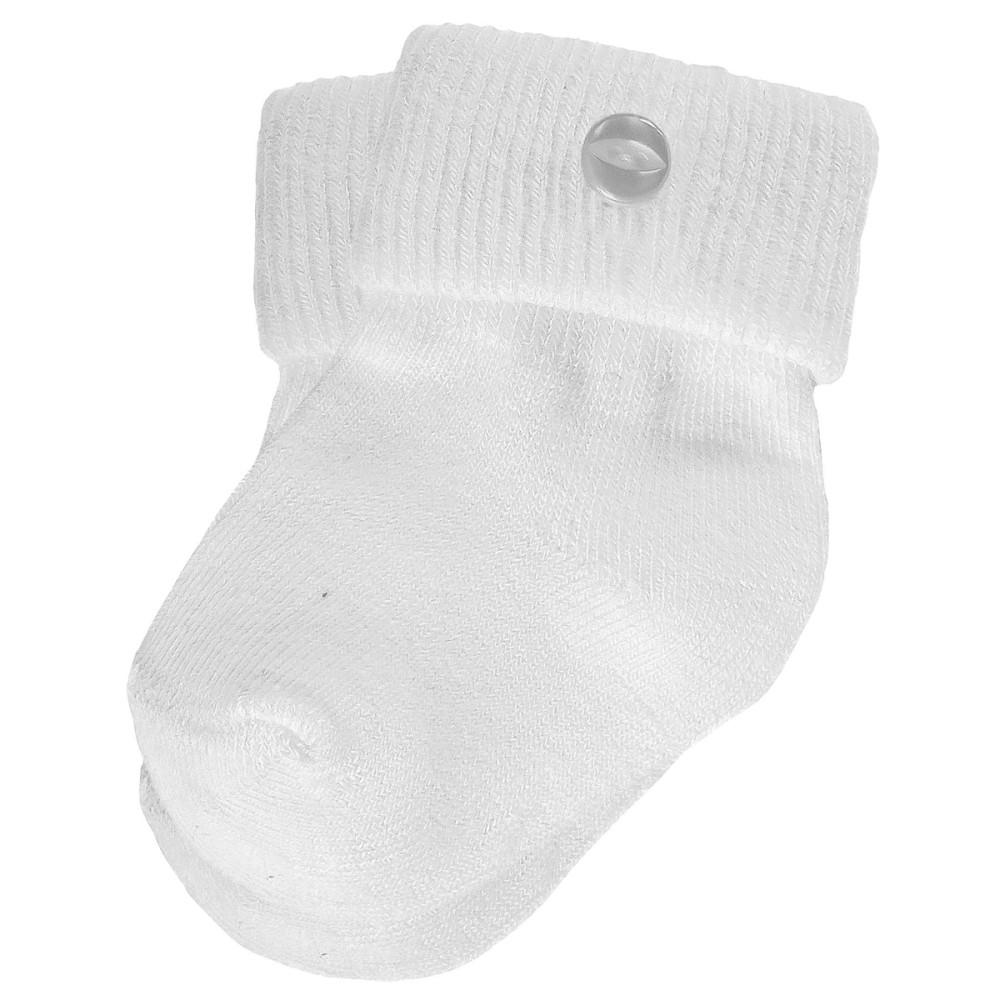 Pex Kids Button Tot Ankle Socks White