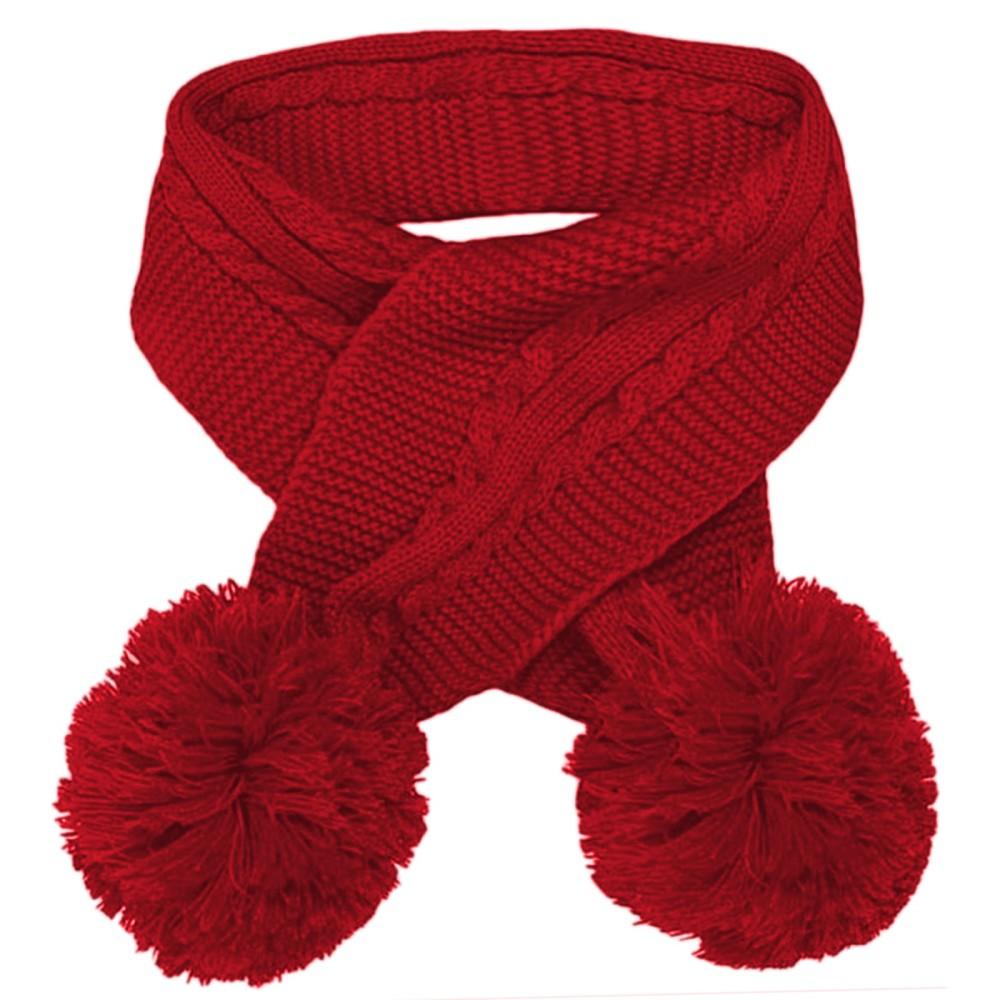 Soft Touch Pom Scarf in Red