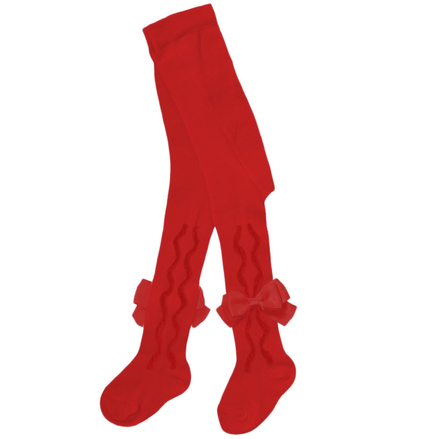 Pex Kids Grazia Tights with Side Ruffles & Bows In Red