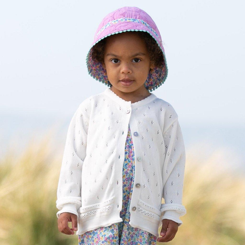 Girl wearing Kite Clothing Mini Cove Cardi