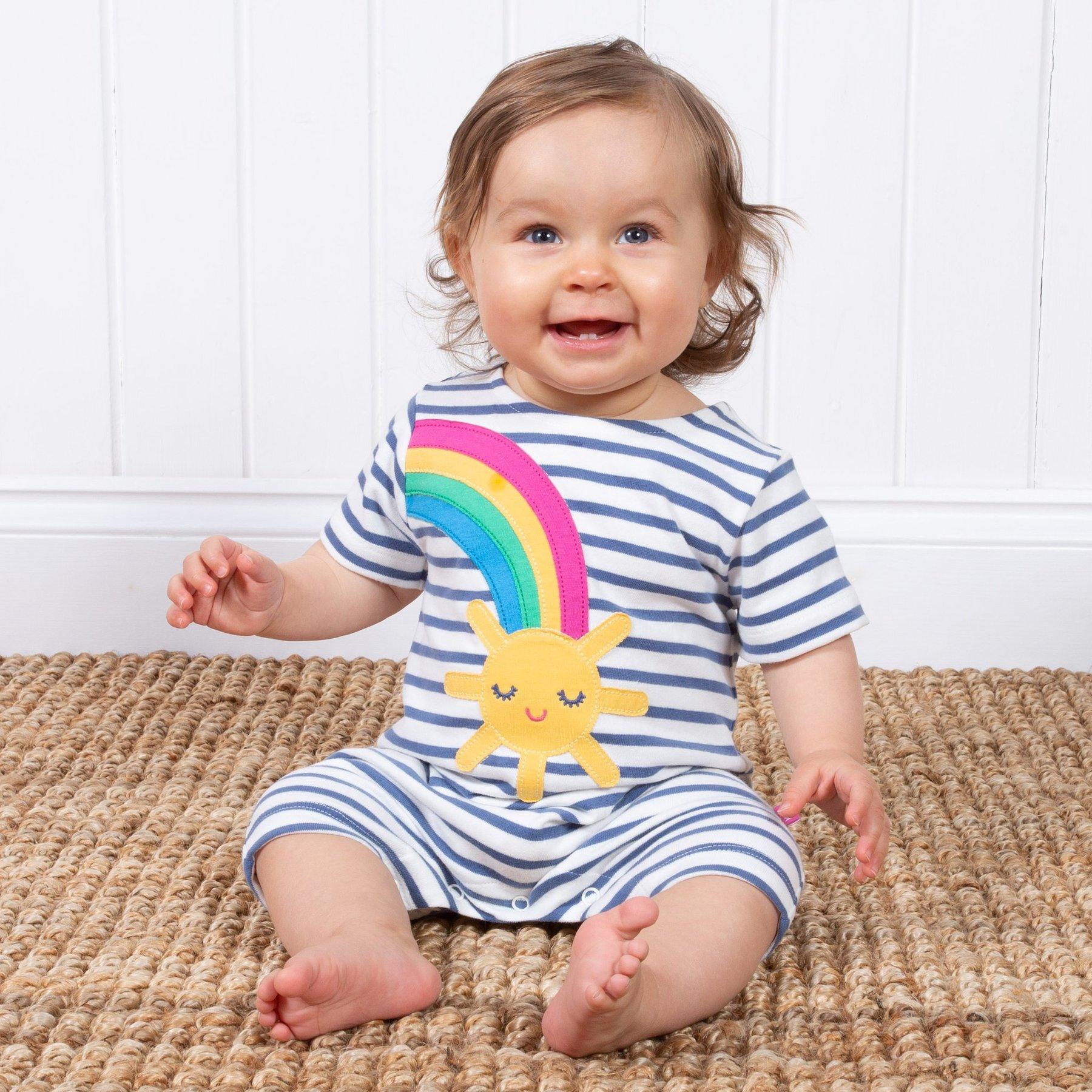 Baby girl wearing Kite Clothing Sunshine Romper