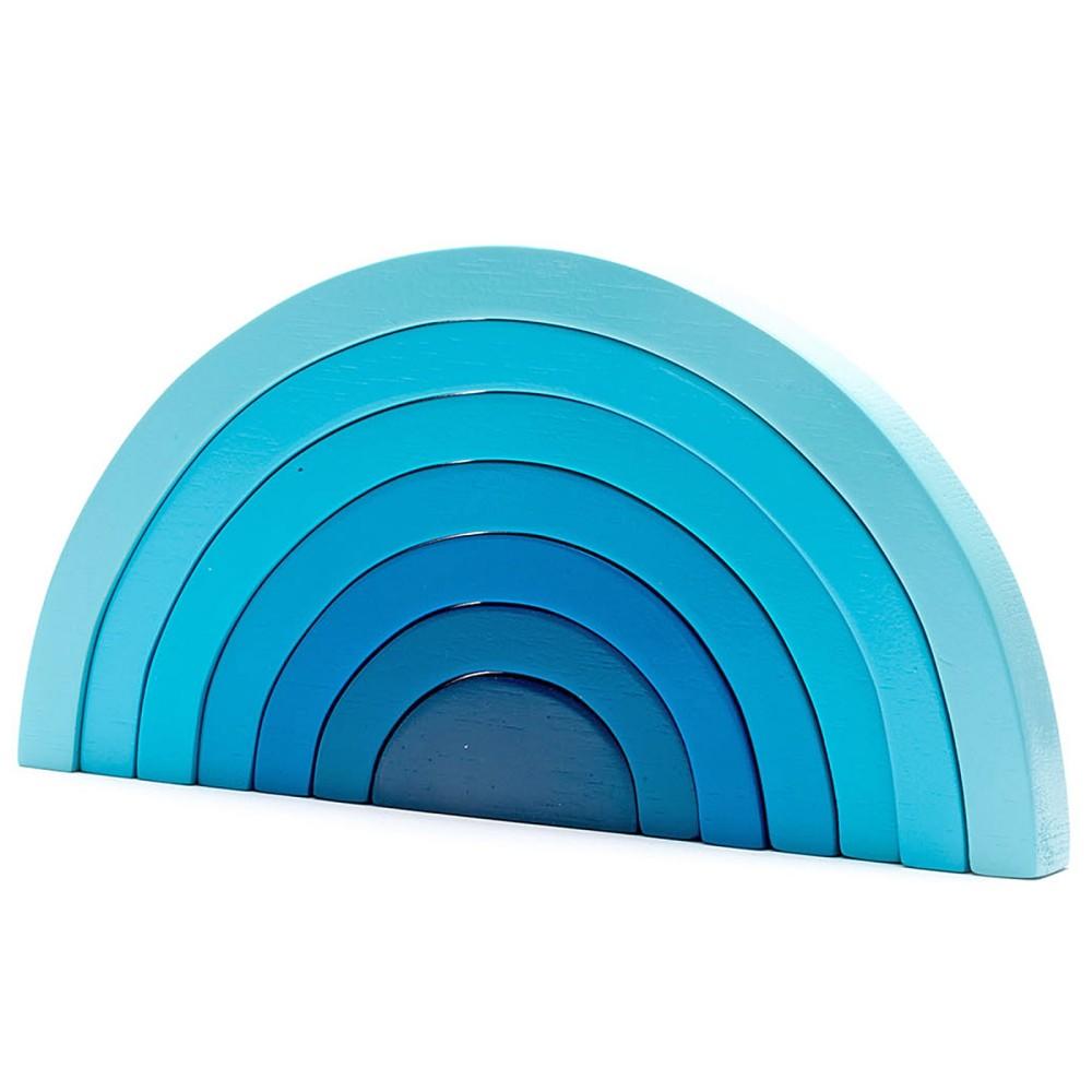 Best Years Large Wooden Blue Rainbow Puzzle Stacking Toy