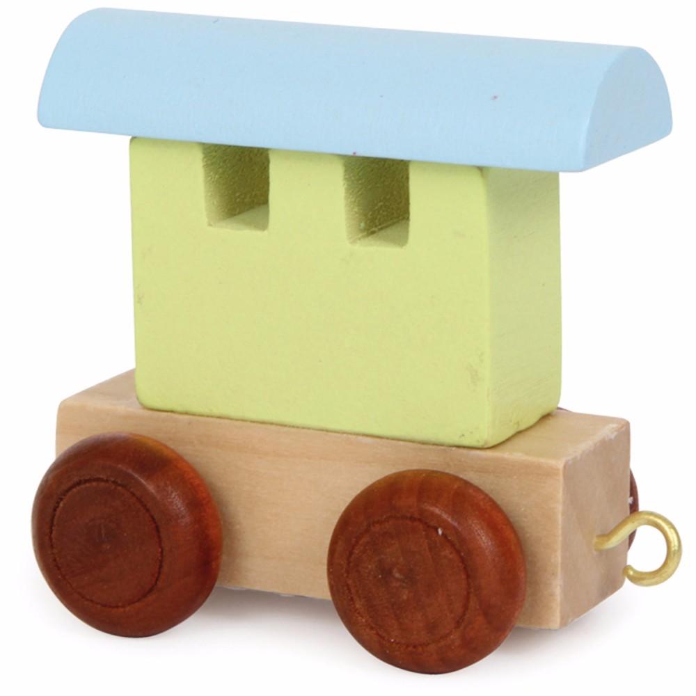Legler Wooden Letter Train Carriage Pastal Green & Blue
