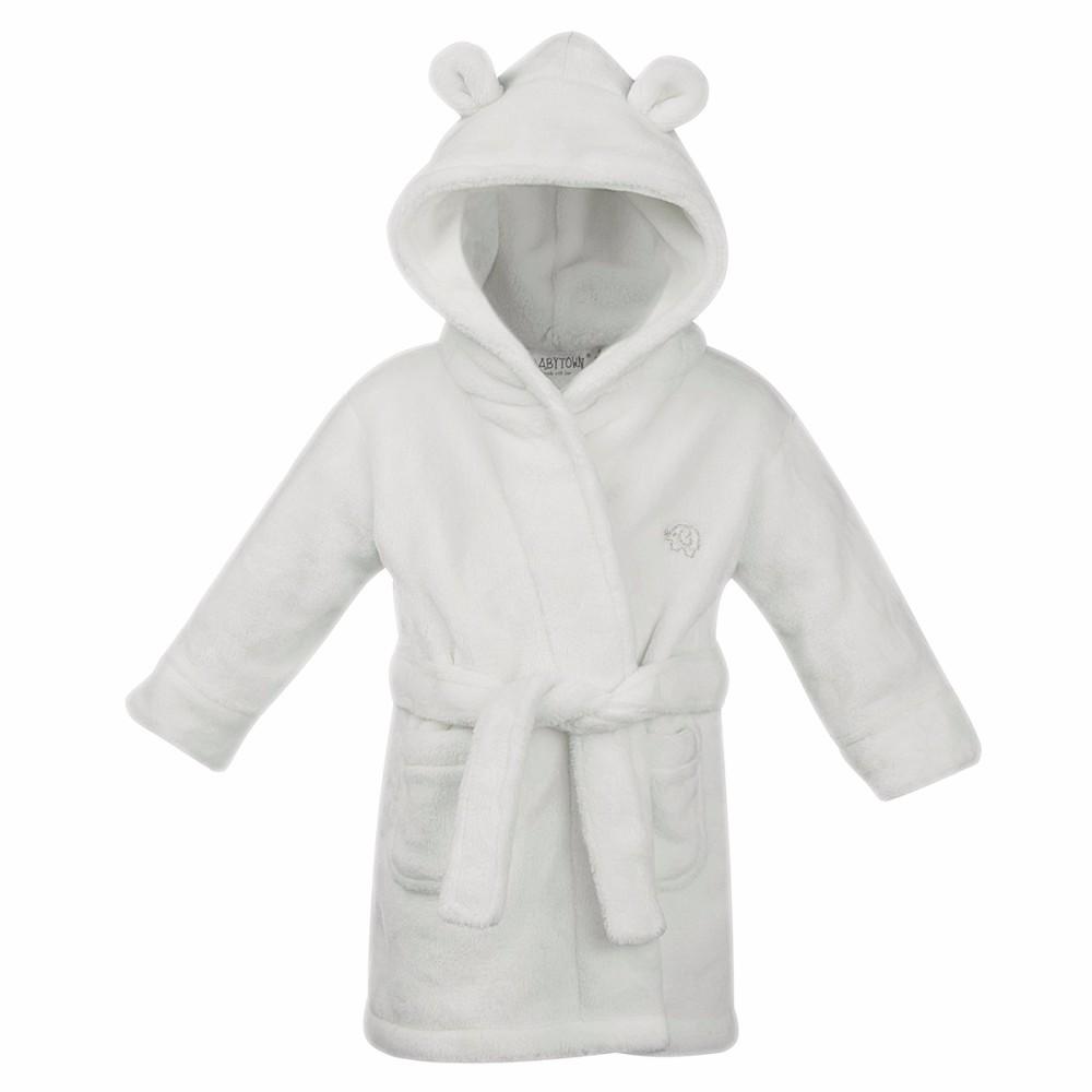 Babytown White Dressing Gown with Hood & Ears