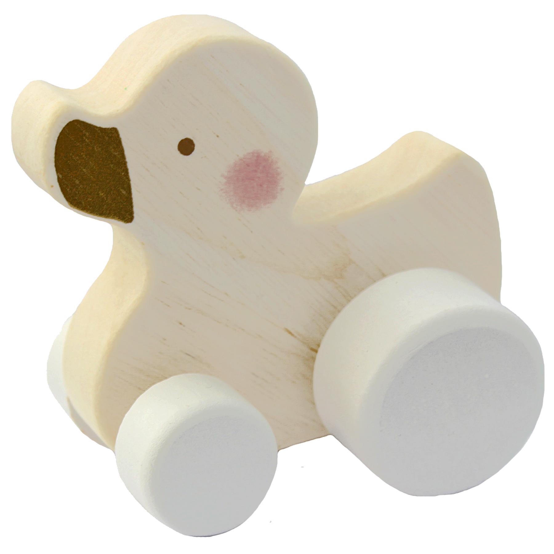 Bambino by Juliana® Wooden Push Along White Duck