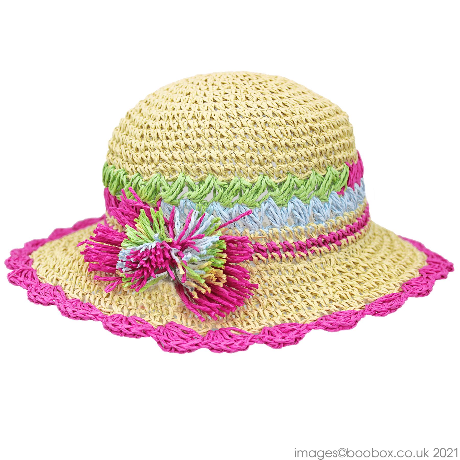 Bartleby Kids Crochet Paper Hat with Flower