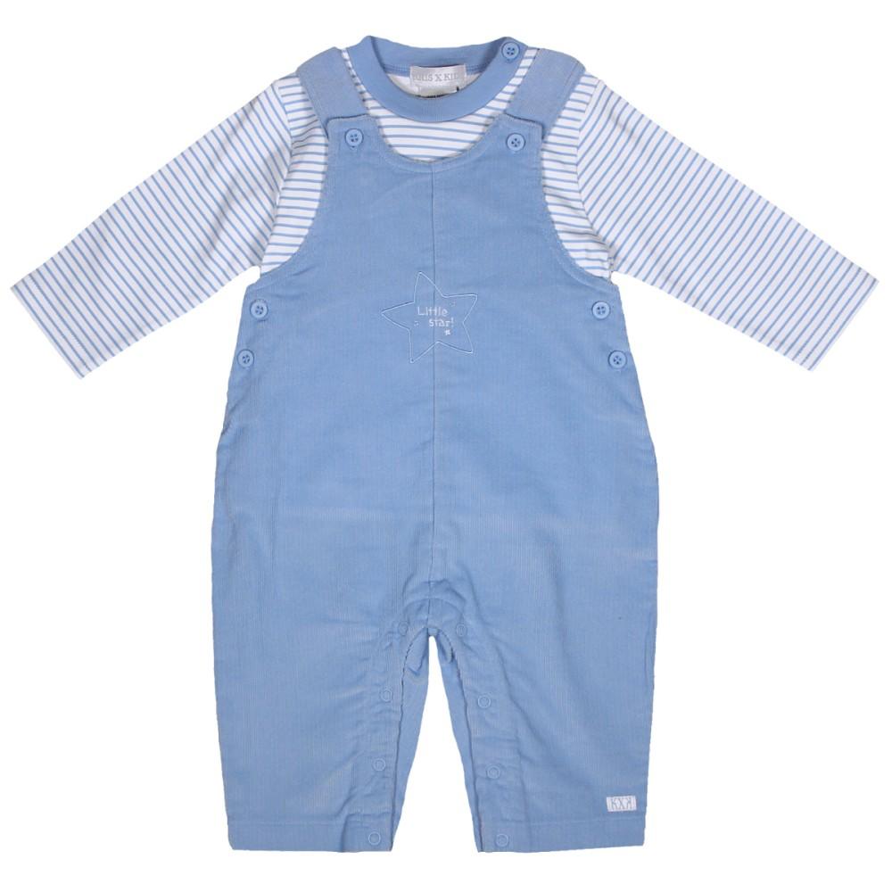 Kris X Kids Little Star Striped T-Shirt & Blue Micro Cord Dungarees
