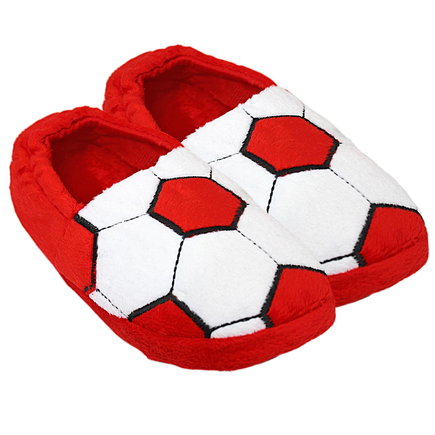 Slumberz Red & White Football Slippers