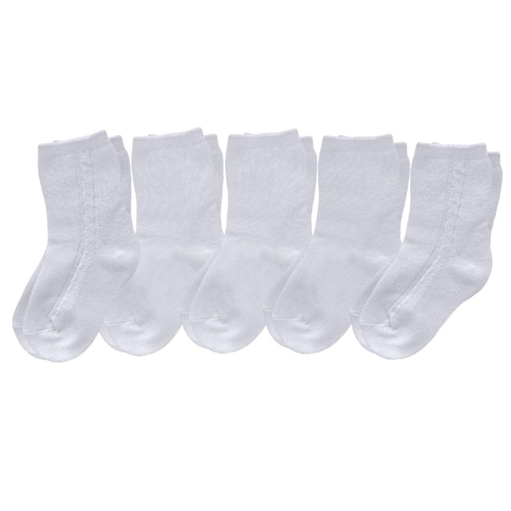 Pex Kids 5 Pair Pack White Ankle Socks