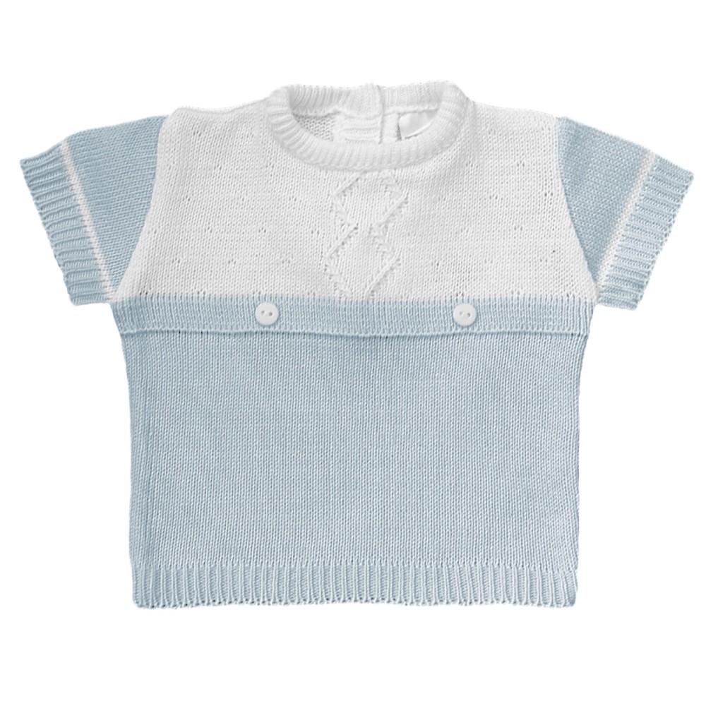Pex Kids Carlos Blue & White Knitted Cotton Top