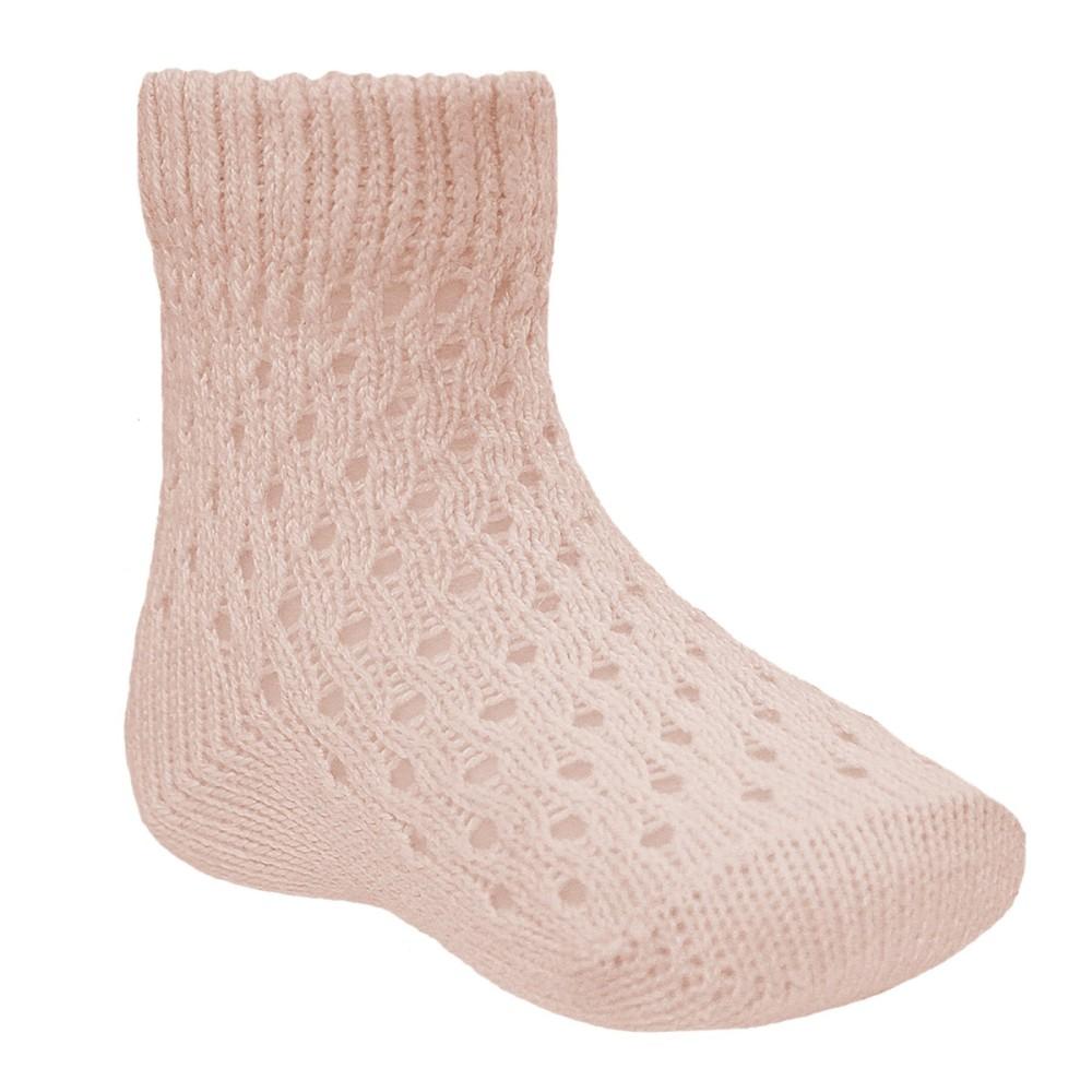 Pex Kids Dotty Crochet Baby Ankle Socks Pink